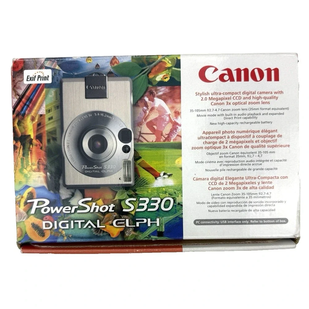 Canon Power Shot S330 Digital Elph Camera Complete with Original Accessories Y2K
